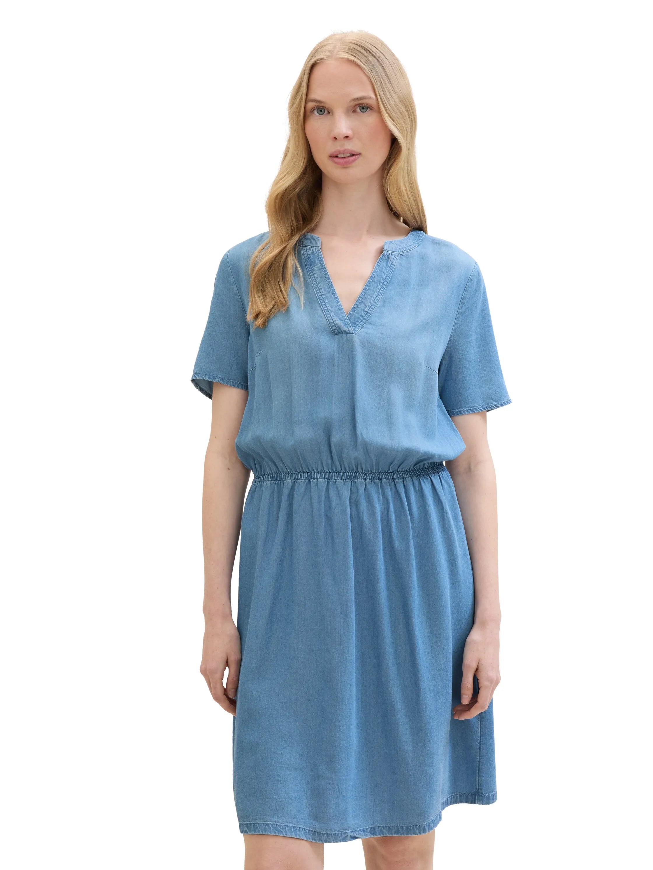 Tom Tailor Clean Mid Stone Blue Denim Women Dress with Tencelª Lyocell SKU: 1041516_10113 Image 01