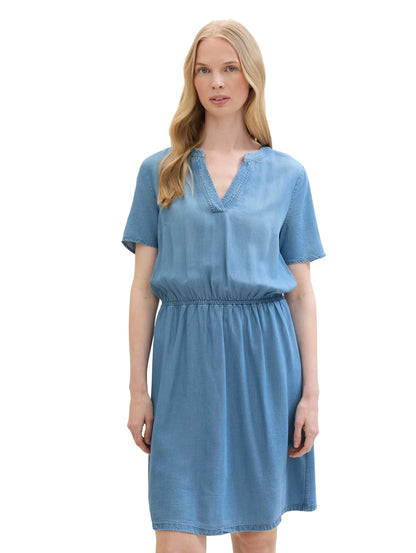 Tom Tailor Clean Mid Stone Blue Denim Women Dress with Tencelª Lyocell SKU: 1041516_10113 Image 01
