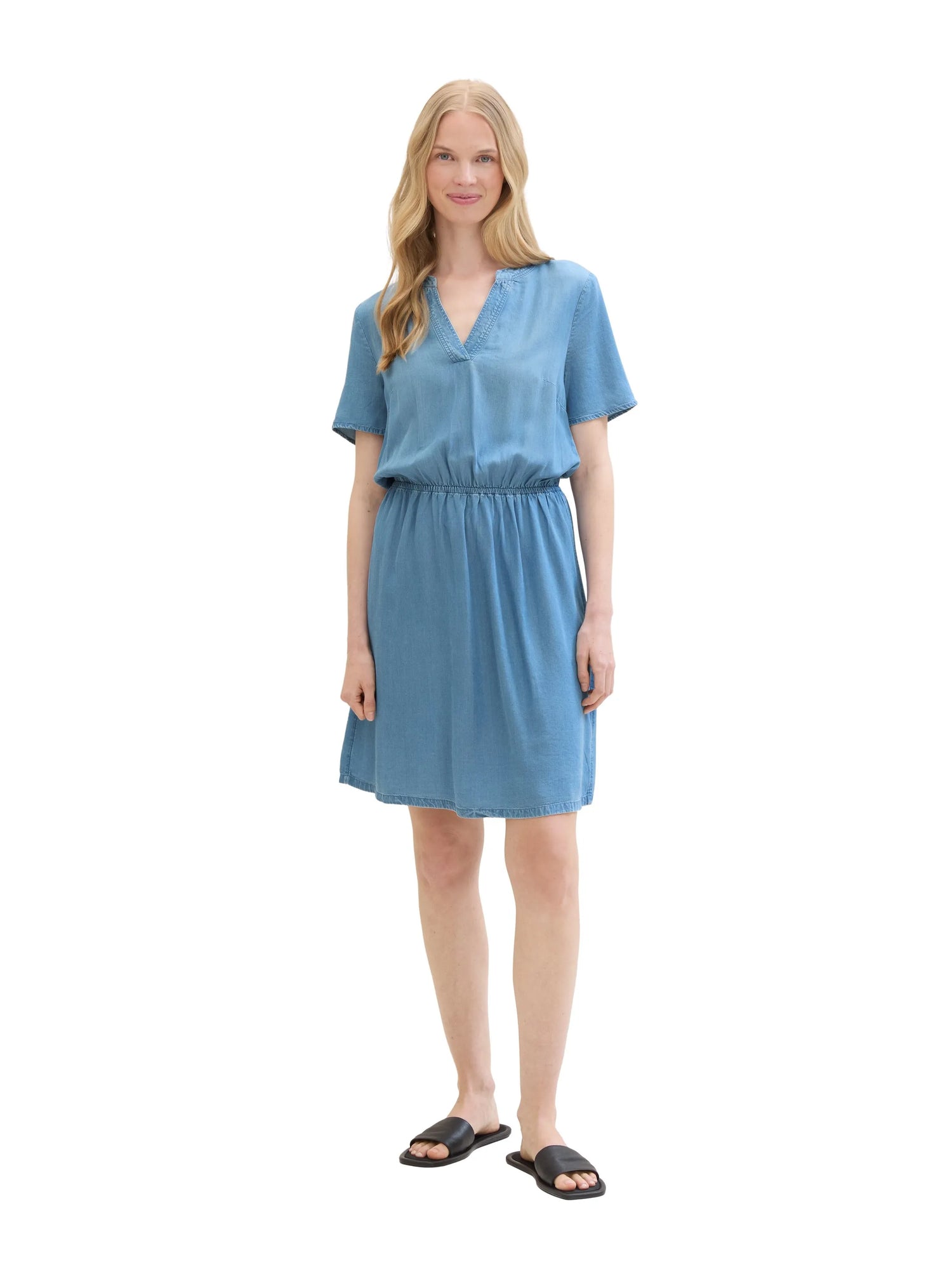 Tom Tailor Clean Mid Stone Blue Denim Women Dress with Tencelª Lyocell SKU: 1041516_10113 Image 02