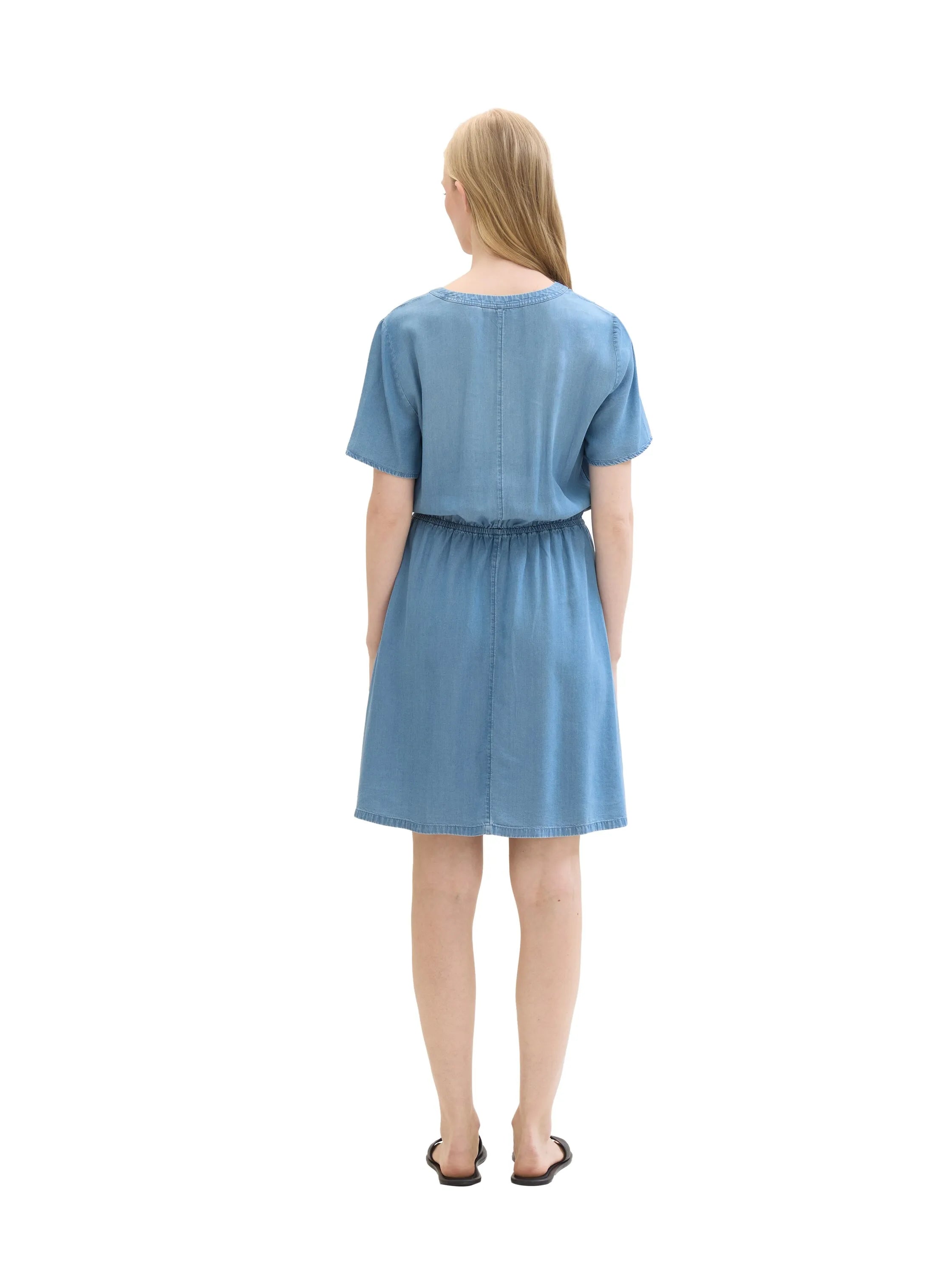 Tom Tailor Clean Mid Stone Blue Denim Women Dress with Tencelª Lyocell SKU: 1041516_10113 Image 03