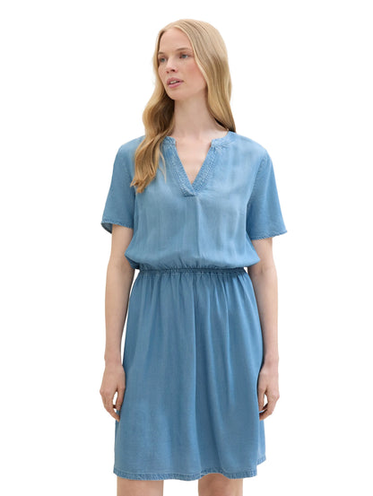 Tom Tailor Clean Mid Stone Blue Denim Women Dress with Tencelª Lyocell SKU: 1041516_10113 Image 04