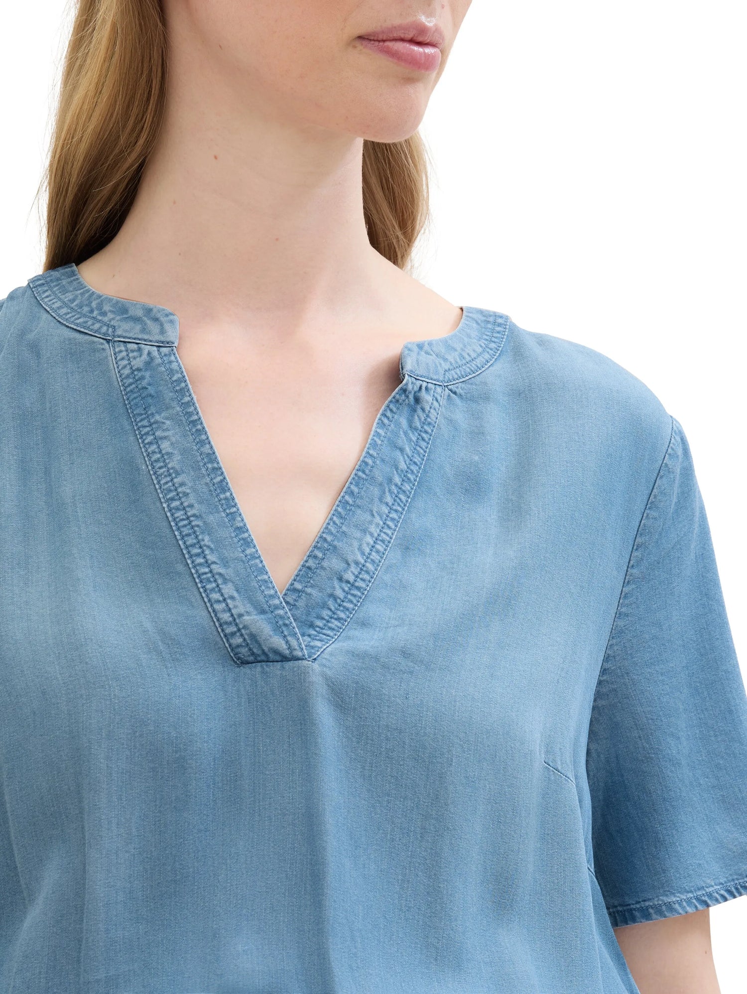 Tom Tailor Clean Mid Stone Blue Denim Women Dress with Tencelª Lyocell SKU: 1041516_10113 Image 05