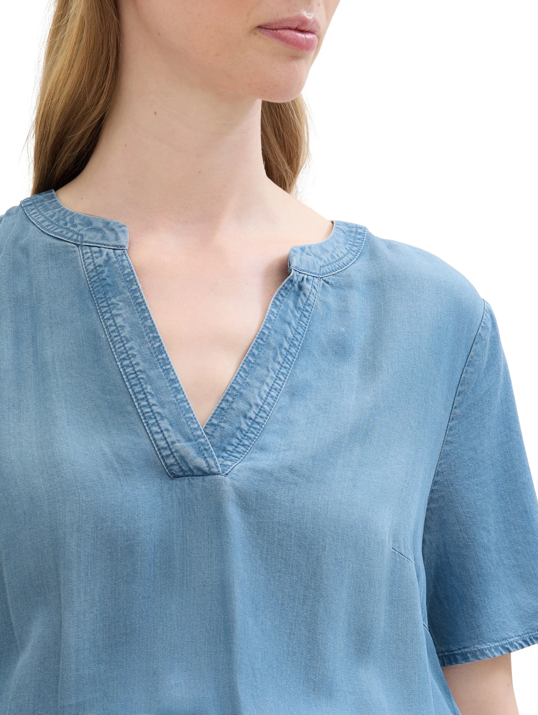 Tom Tailor Clean Mid Stone Blue Denim Women Dress with Tencelª Lyocell SKU: 1041516_10113 Image 05