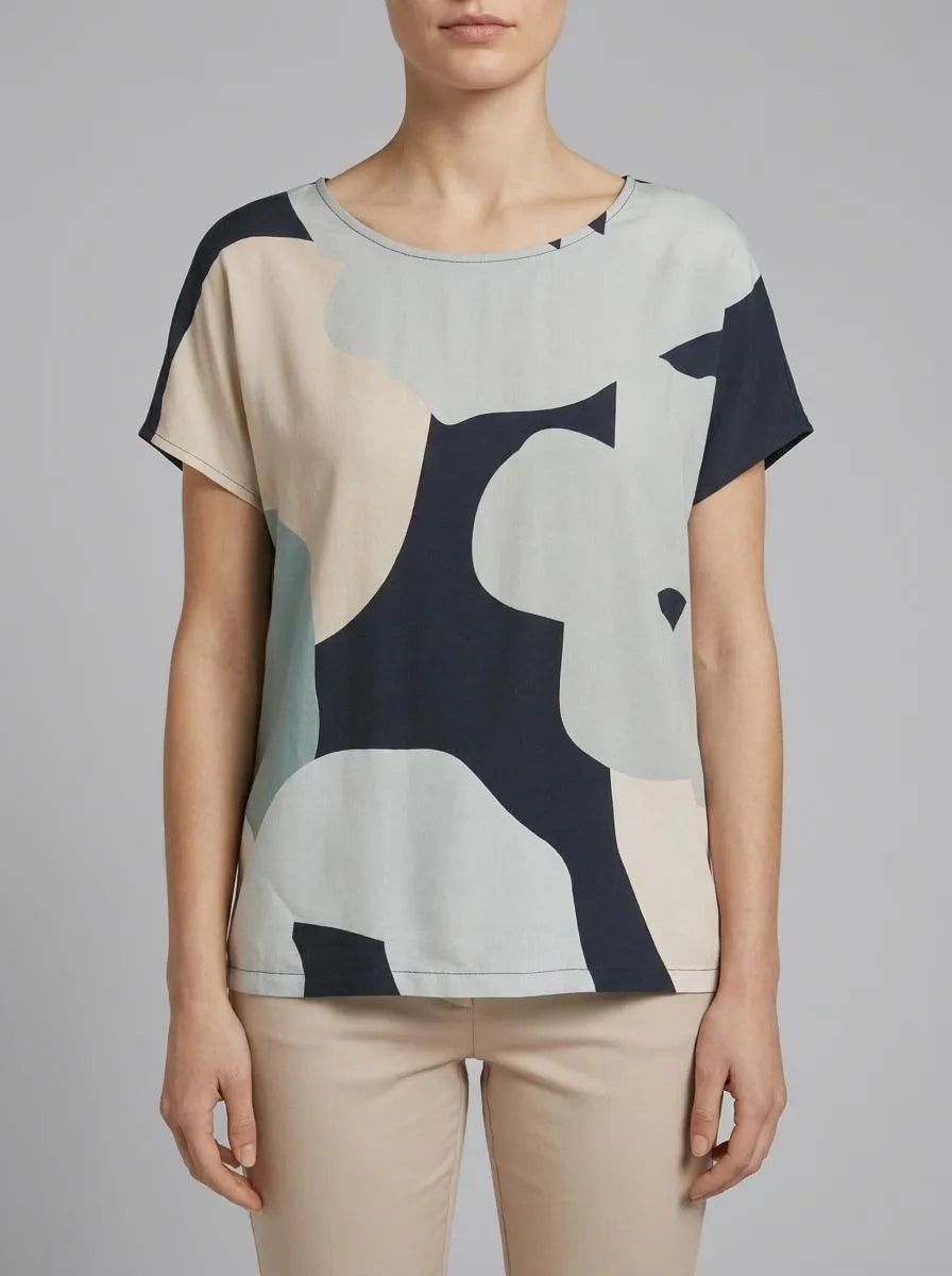Tom Tailor Sky Captain Blue Women T-Shirt with a Print SKU: 1041535_10668 Image 00