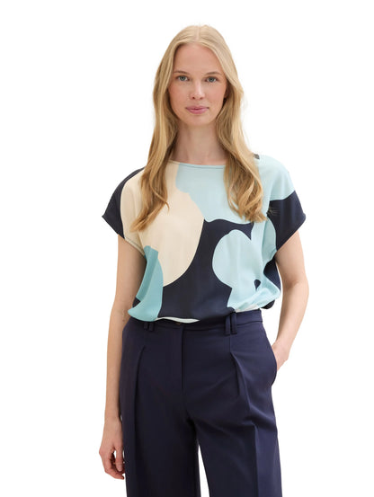 Tom Tailor Sky Captain Blue Women T-Shirt with a Print SKU: 1041535_10668 Image 04