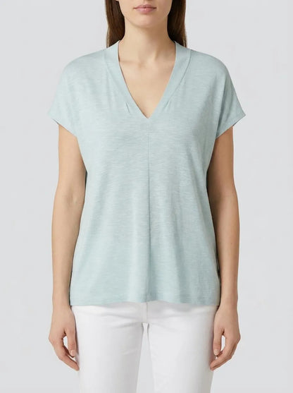 Tom Tailor Dusty Mint Blue Women T-Shirt with a V-Neckline SKU: 1041537_30463 Image 00