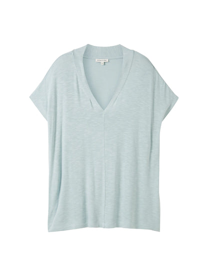 Tom Tailor Dusty Mint Blue Women T-Shirt with a V-Neckline SKU: 1041537_30463 Image 07