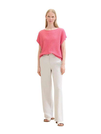 Tom Tailor Carmine Pink Women Regular Fit Short-Sleeved T-Shirt SKU: 1041542_15799 Image 02