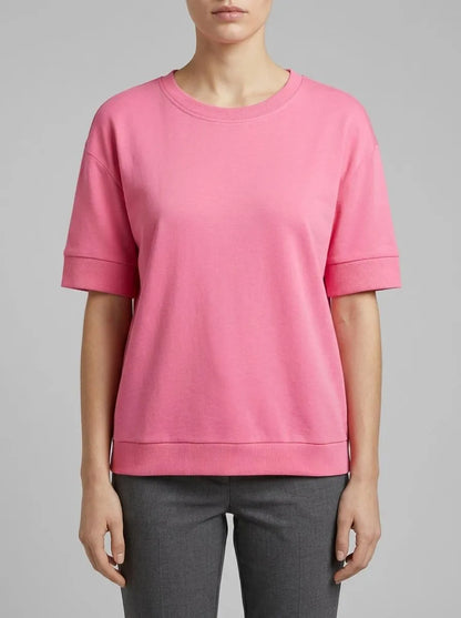 Tom Tailor Carmine Pink Women Regular Fit Half-Sleeves T-Shirt SKU: 1041550_15799 Image 00