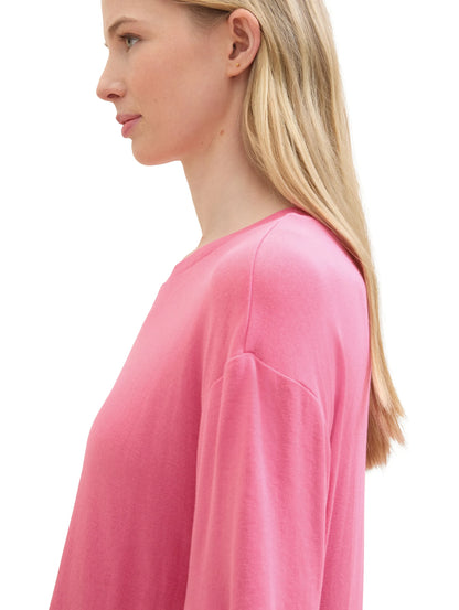 Tom Tailor Carmine Pink Women Regular Fit Half-Sleeves T-Shirt SKU: 1041550_15799 Image 04