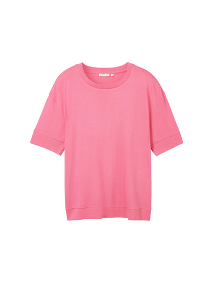 Tom Tailor Carmine Pink Women Regular Fit Half-Sleeves T-Shirt SKU: 1041550_15799 Image 07