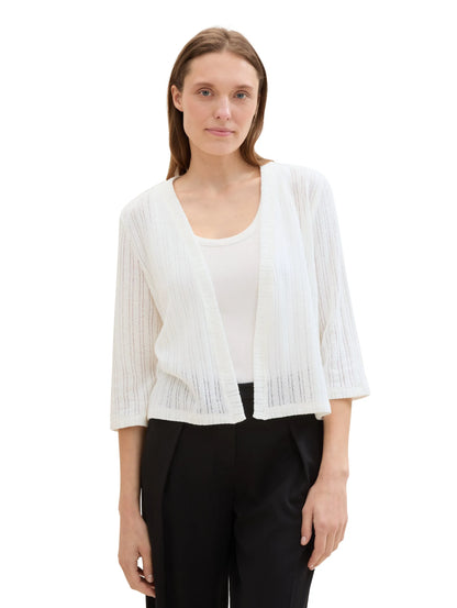Tom Tailor Whisper White Women Cardigan with 3/4 Sleeves SKU: 1041568_10315 Image 04