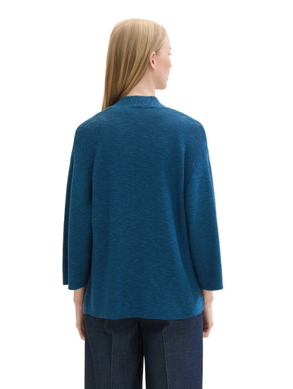 Tom Tailor Moss Blue Women Loose Fit 3/4-Sleeves Cardigans SKU: 1041591_13353 Image 03