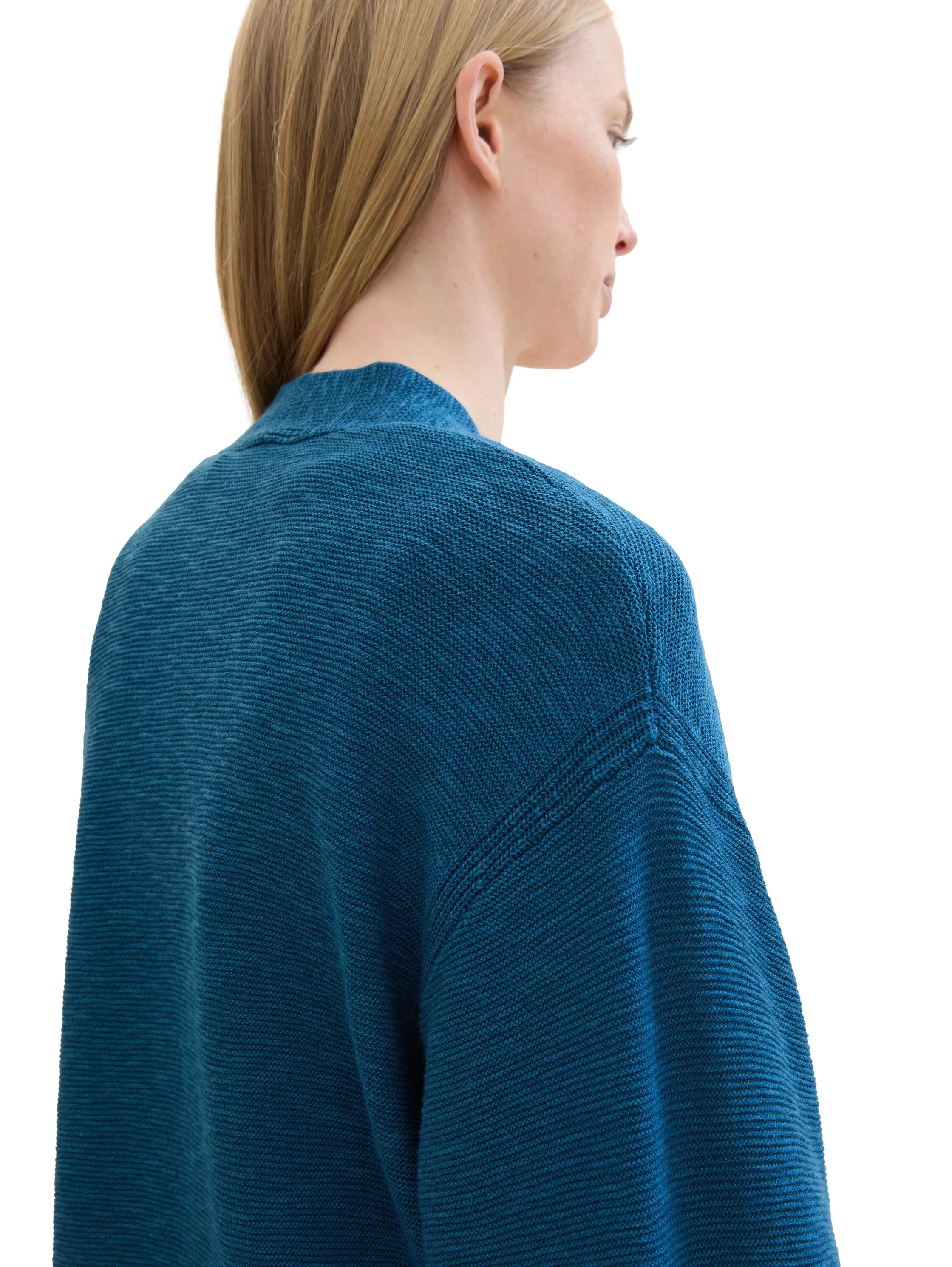 Tom Tailor Moss Blue Women Loose Fit 3/4-Sleeves Cardigans SKU: 1041591_13353 Image 04