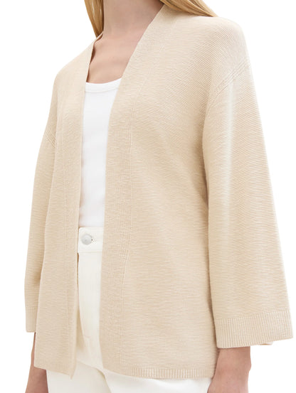 Tom Tailor Summer Beige Women Loose Fit 3/4-Sleeves Cardigans SKU: 1041591_21650 Image 05