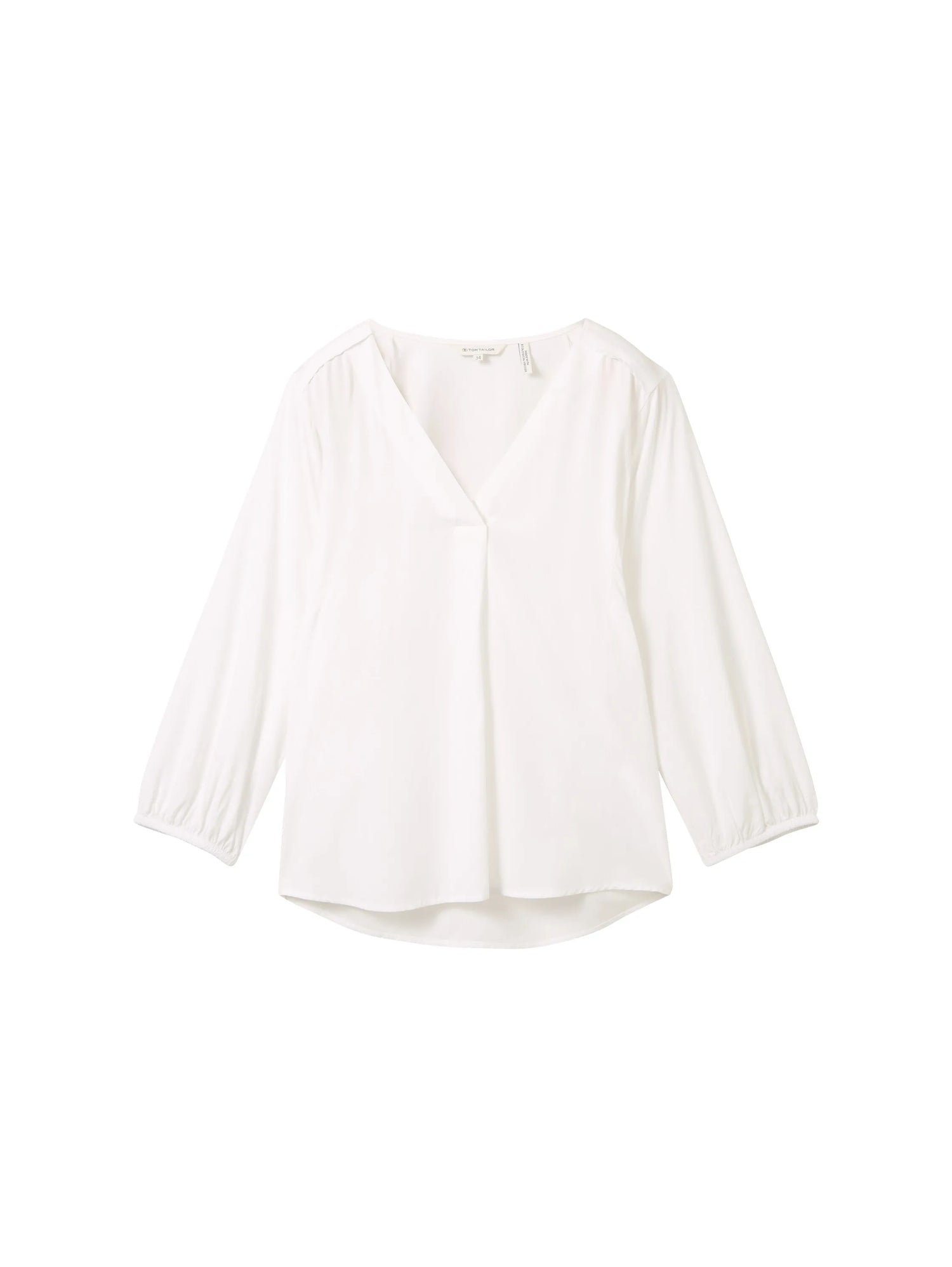 Tom Tailor White Women Blouse with a V-Neckline SKU: 1041675_20000 Image 07
