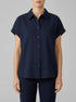 Tom Tailor Sky Captain Blue Women Loose-Fit Blouse with Linen SKU: 1041688_10668 Image 00