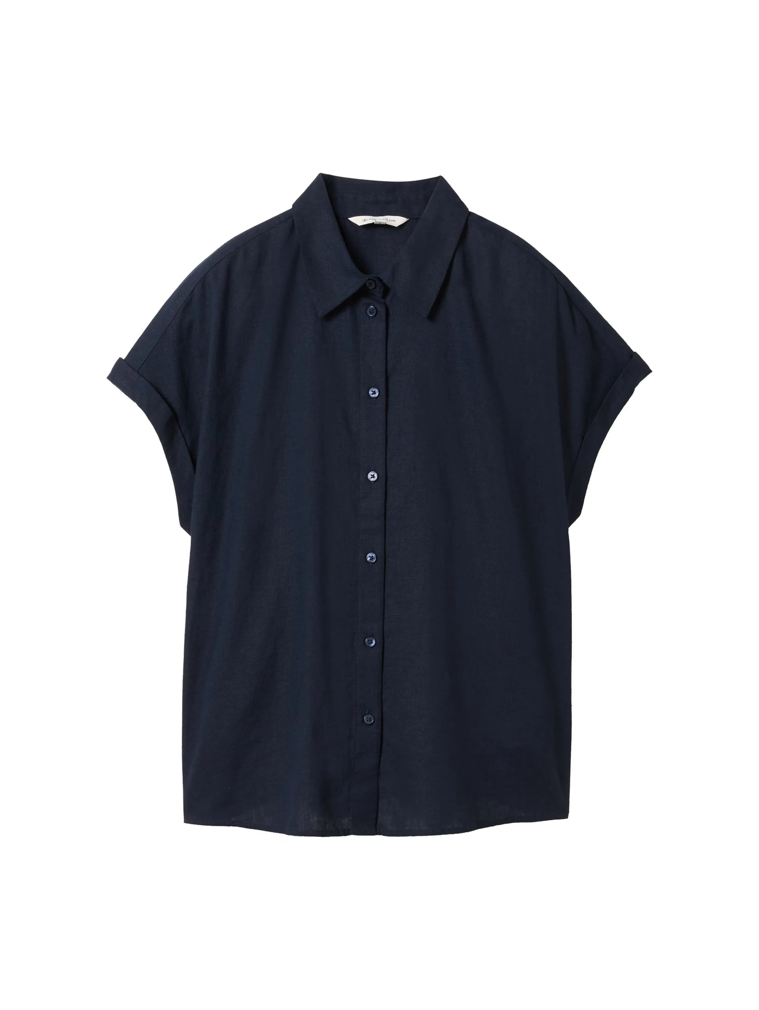 Tom Tailor Sky Captain Blue Women Loose-Fit Blouse with Linen SKU: 1041688_10668 Image 07