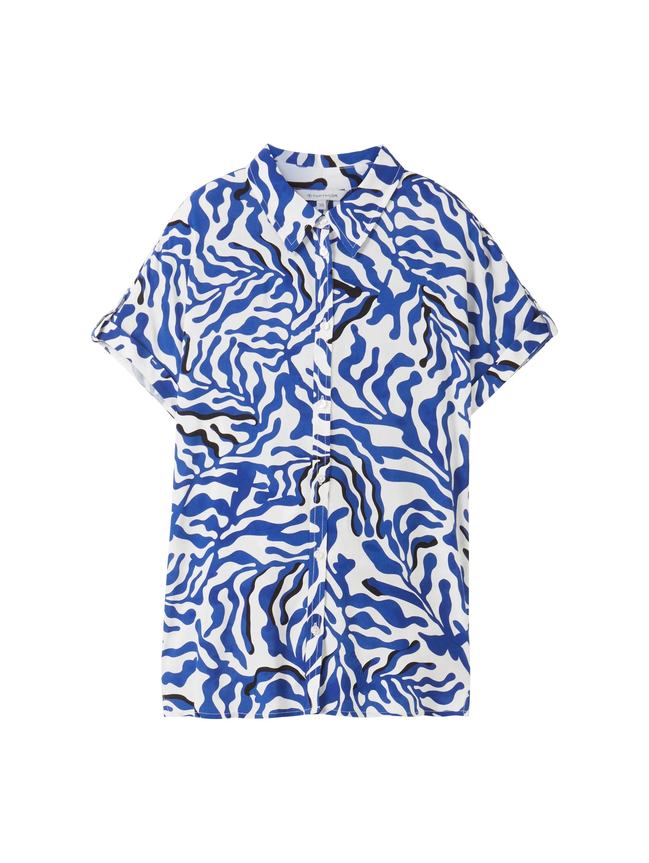 Tom Tailor White Cut Palmtree Women Loose-Fit Viscose Blouse SKU: 1041692_35306 Image 07