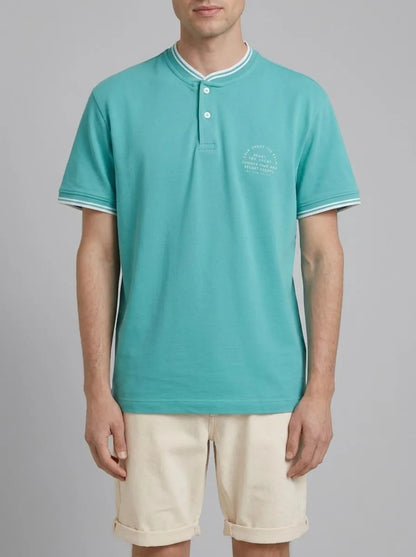 Tom Tailor Meadow Teal Men Polo Shirt with a Print SKU: 1041834_35272 Image 00