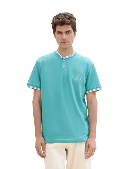 Tom Tailor Meadow Teal Men Polo Shirt with a Print SKU: 1041834_35272 Image 01