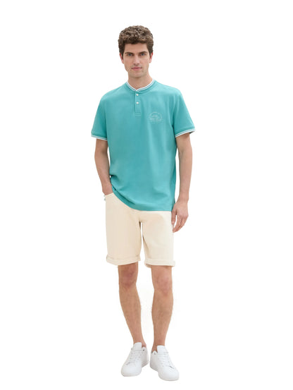 Tom Tailor Meadow Teal Men Polo Shirt with a Print SKU: 1041834_35272 Image 02