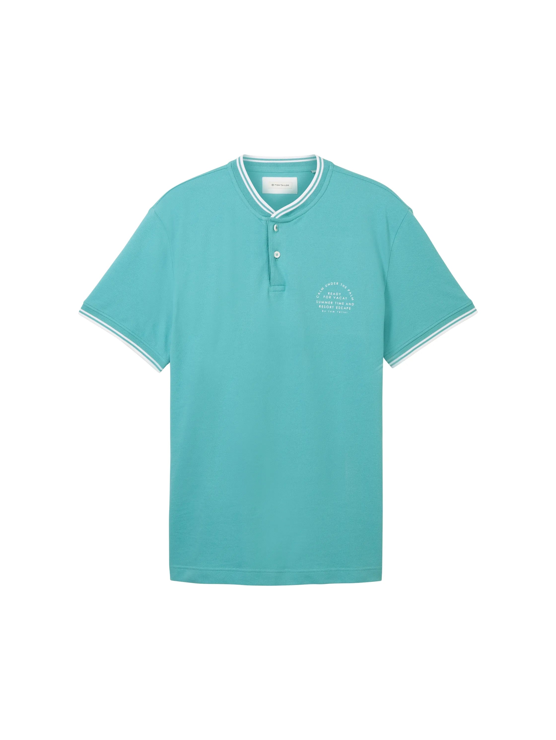 Tom Tailor Meadow Teal Men Polo Shirt with a Print SKU: 1041834_35272 Image 07