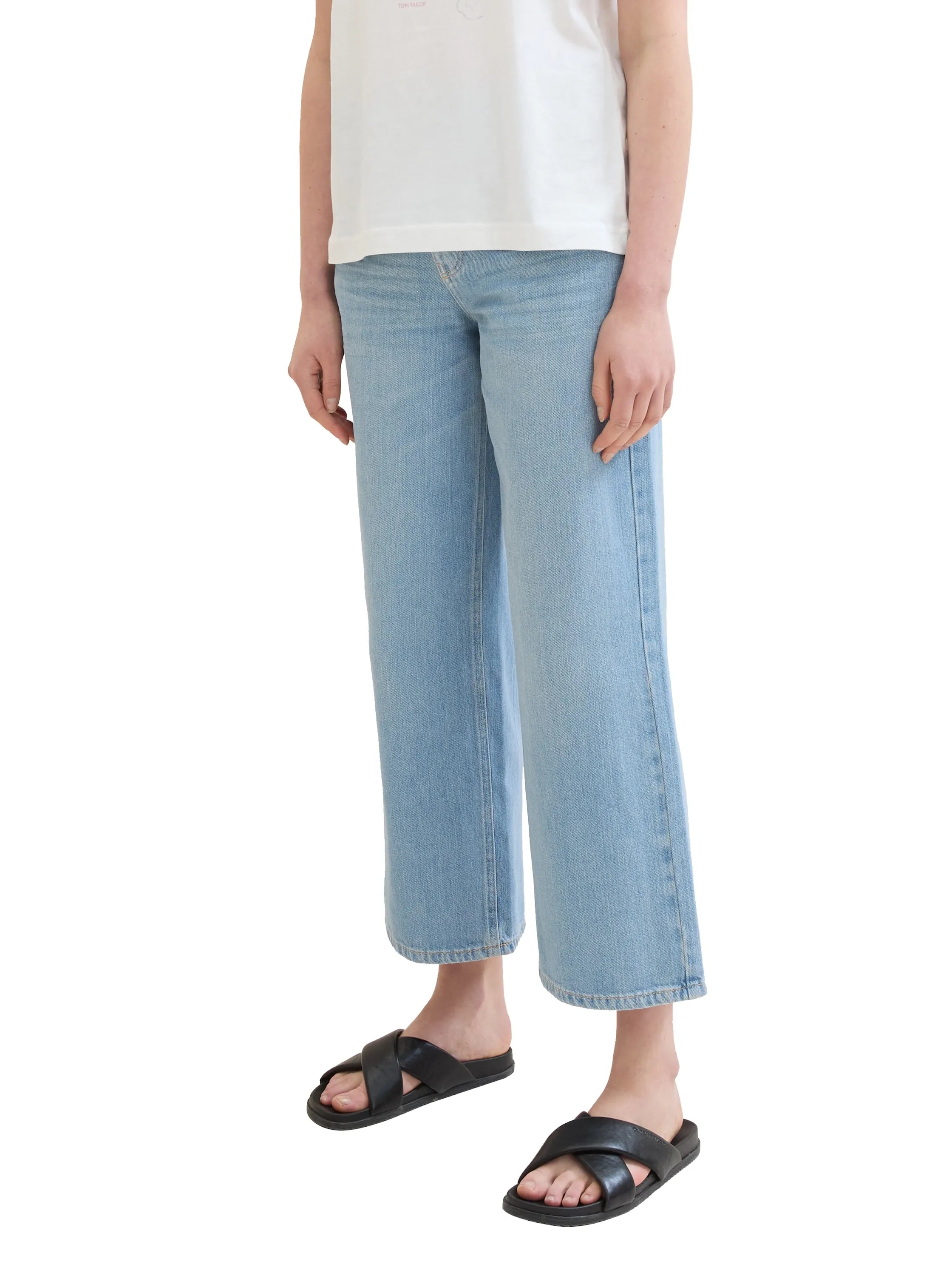 Tom Tailor Light Stone Bright Blue Denim Women Culotte Jeans with Tencelª Lyocell SKU: 1041844_10151 Image 01