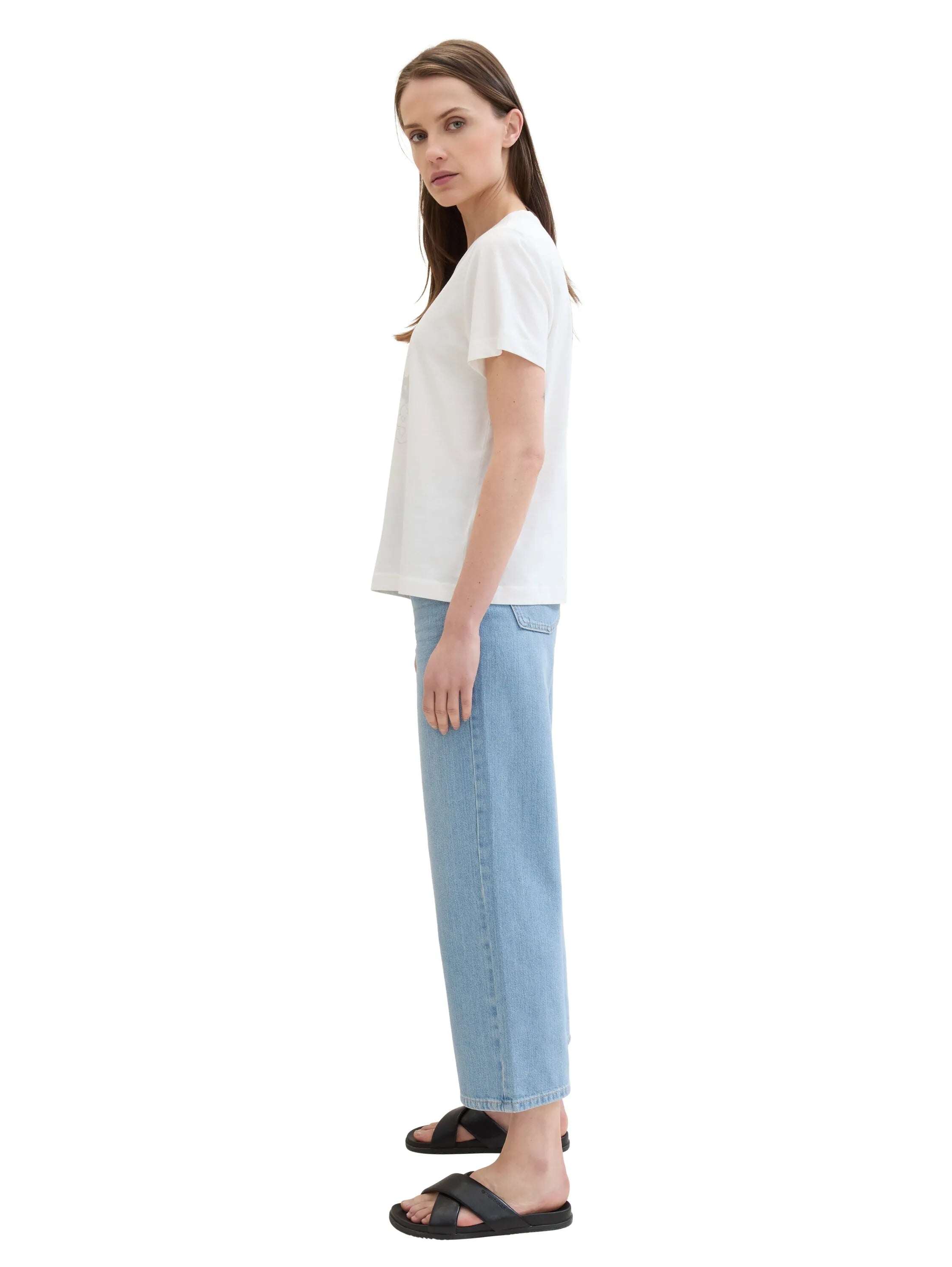 Tom Tailor Light Stone Bright Blue Denim Women Culotte Jeans with Tencelª Lyocell SKU: 1041844_10151 Image 02