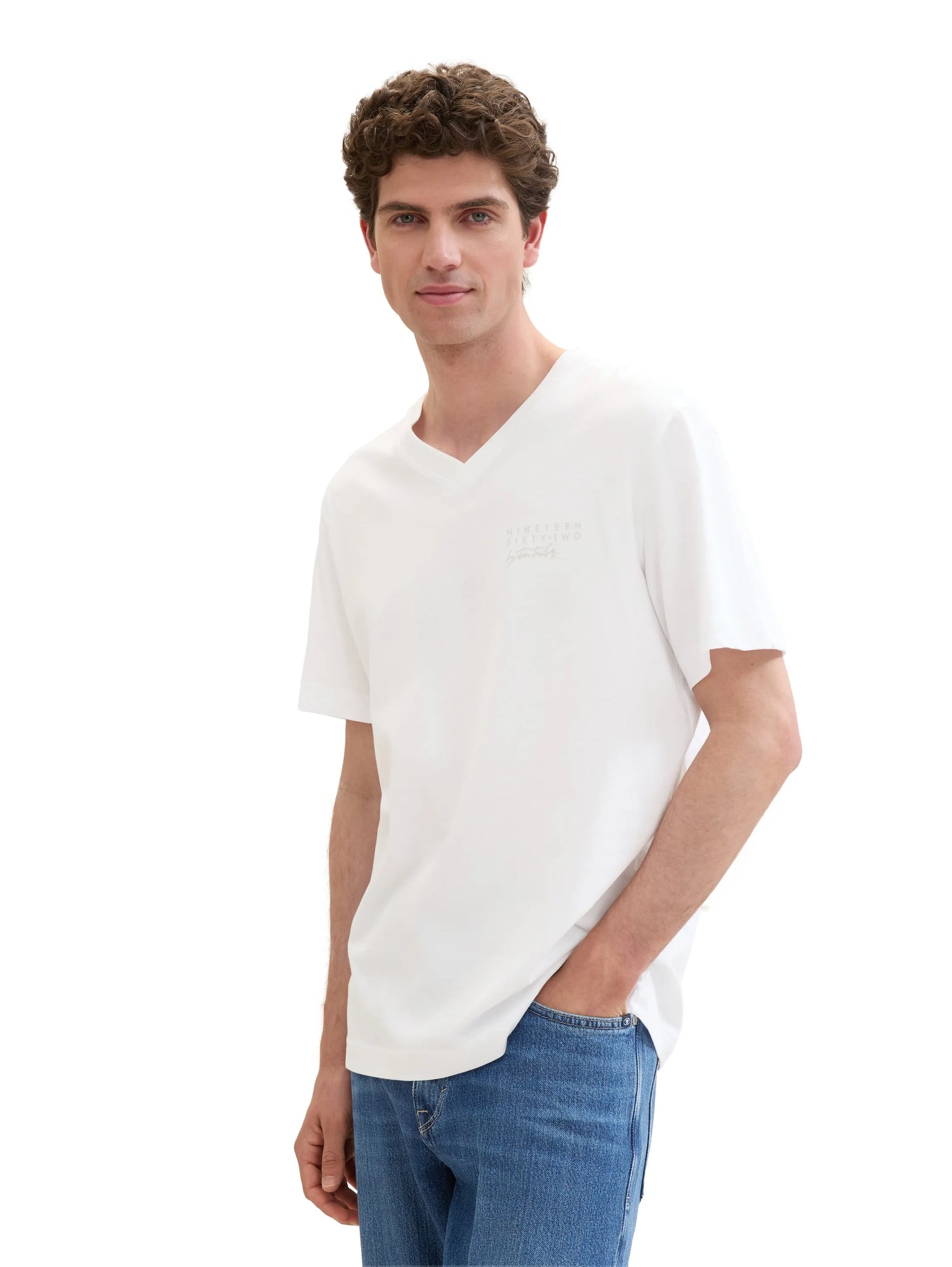 Tom Tailor White Men Regular Fit Short-Sleeved T-Shirt SKU: 1041863_20000 Image 01