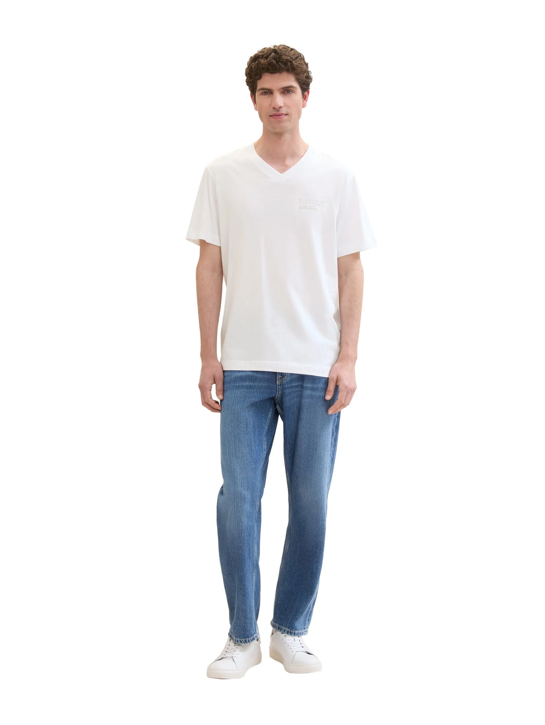Tom Tailor White Men Regular Fit Short-Sleeved T-Shirt SKU: 1041863_20000 Image 02