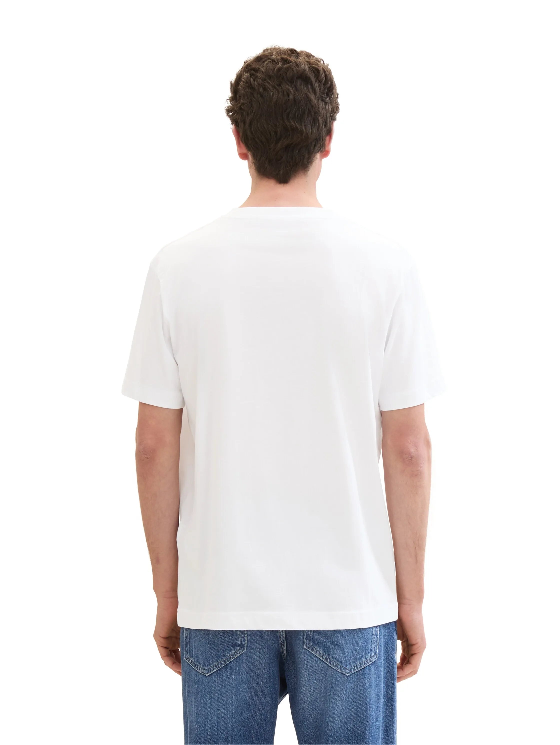 Tom Tailor White Men Regular Fit Short-Sleeved T-Shirt SKU: 1041863_20000 Image 03
