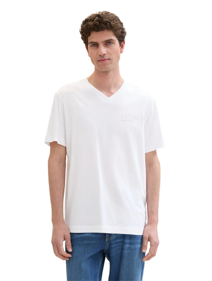 Tom Tailor White Men Regular Fit Short-Sleeved T-Shirt SKU: 1041863_20000 Image 05