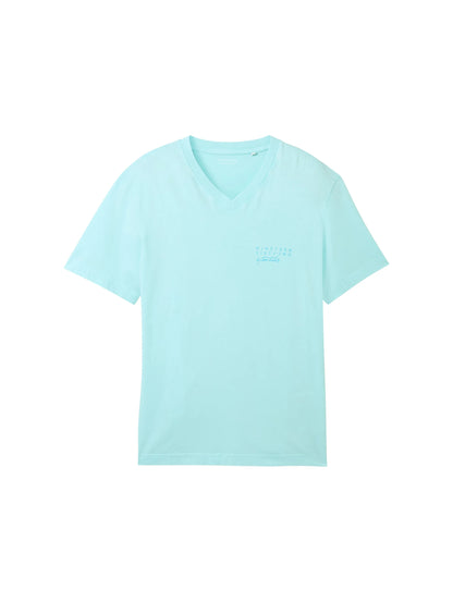 Tom Tailor Caribbean Turquoise Men Regular Fit Short-Sleeved T-Shirt SKU: 1041863_34921 Image 07