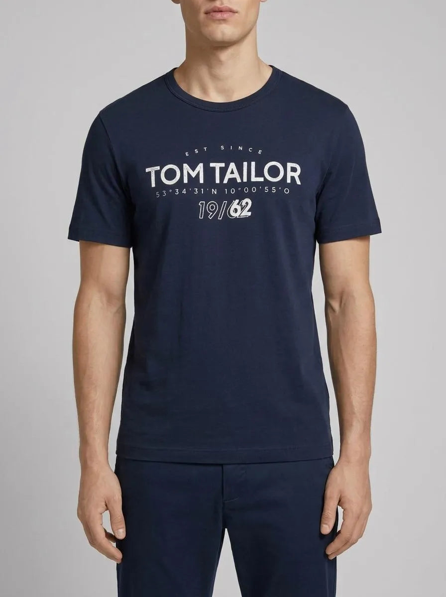 Tom Tailor Dark Blue Men Regular Fit Short-Sleeved T-Shirt SKU: 1041871_10302 Image 00
