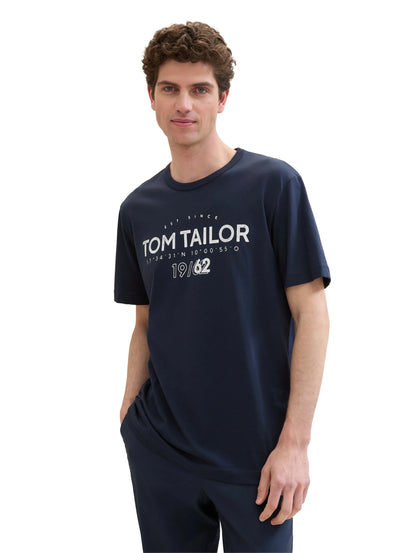 Tom Tailor Dark Blue Men Regular Fit Short-Sleeved T-Shirt SKU: 1041871_10302 Image 01