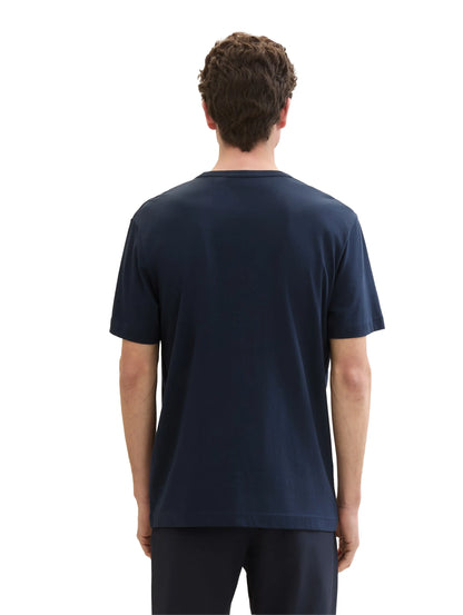 Tom Tailor Dark Blue Men Regular Fit Short-Sleeved T-Shirt SKU: 1041871_10302 Image 03