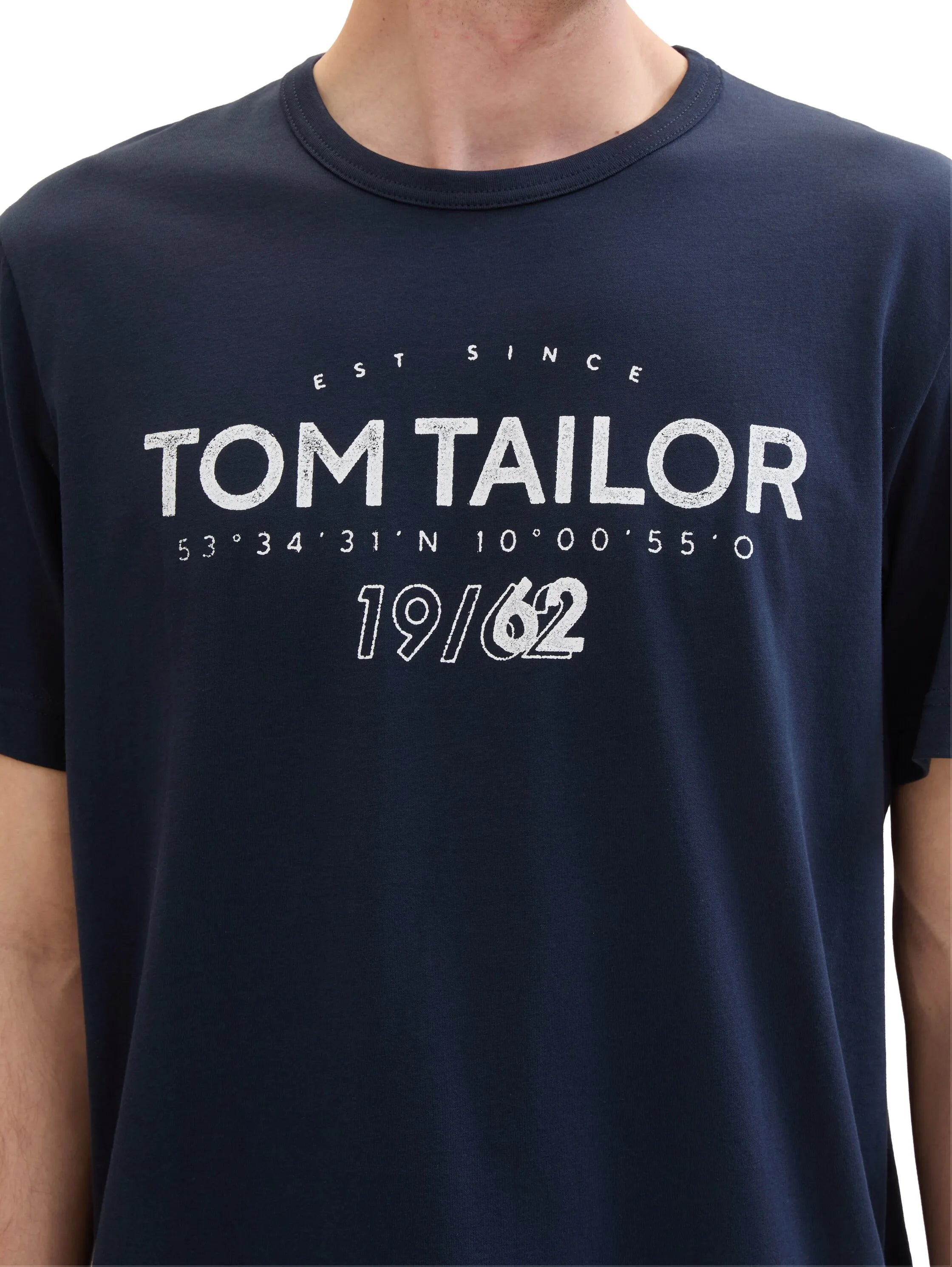 Tom Tailor Dark Blue Men Regular Fit Short-Sleeved T-Shirt SKU: 1041871_10302 Image 04