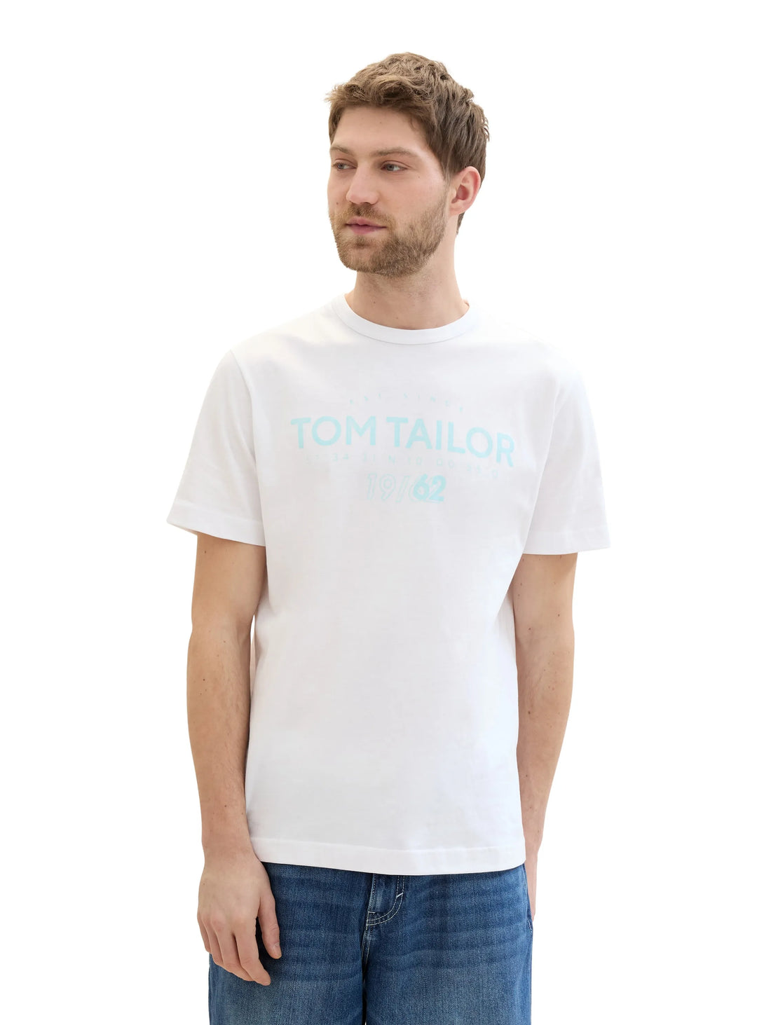 Tom Tailor White Men Regular Fit Short-Sleeved T-Shirt SKU: 1041871_20000 Image 01
