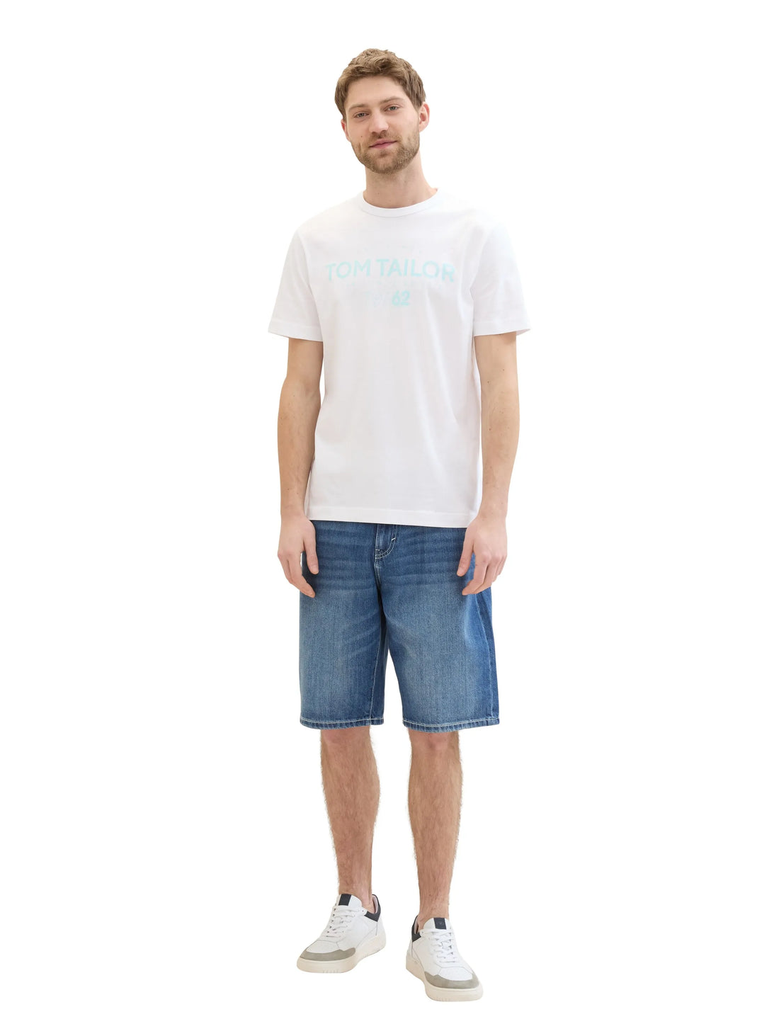 Tom Tailor White Men Regular Fit Short-Sleeved T-Shirt SKU: 1041871_20000 Image 02