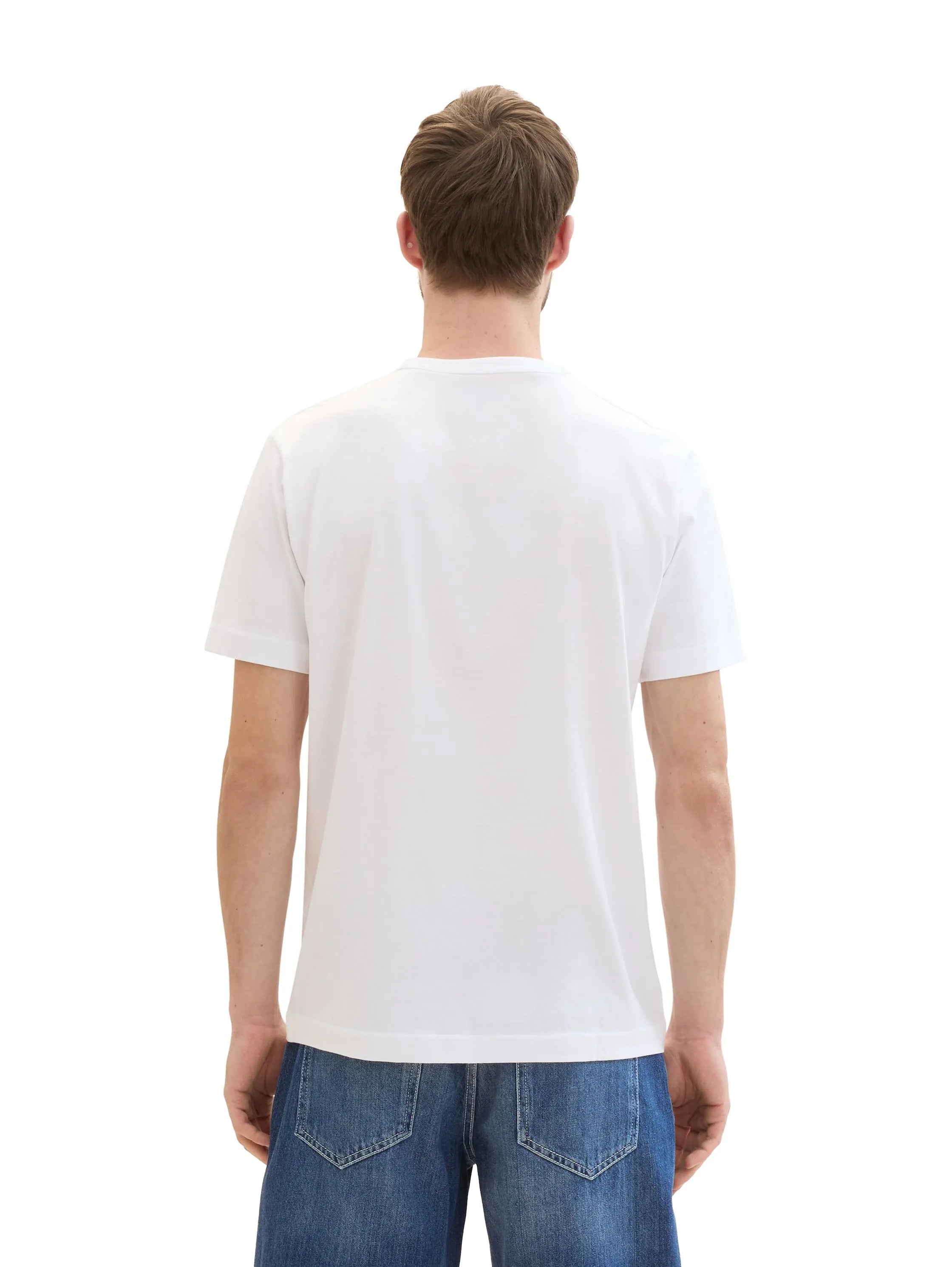 Tom Tailor White Men Regular Fit Short-Sleeved T-Shirt SKU: 1041871_20000 Image 03