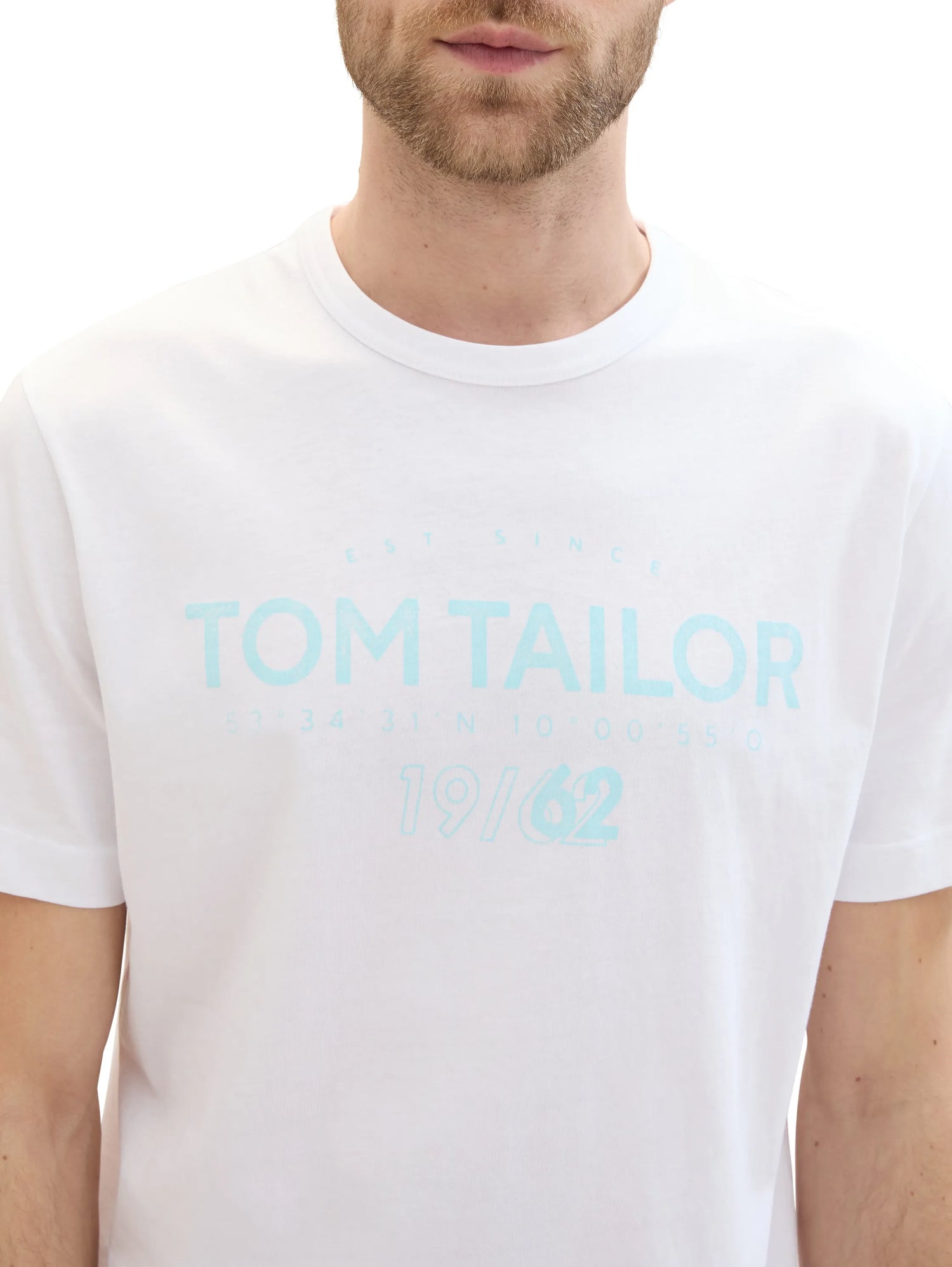 Tom Tailor White Men Regular Fit Short-Sleeved T-Shirt SKU: 1041871_20000 Image 04