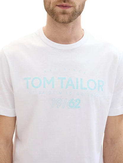 Tom Tailor White Men Regular Fit Short-Sleeved T-Shirt SKU: 1041871_20000 Image 04