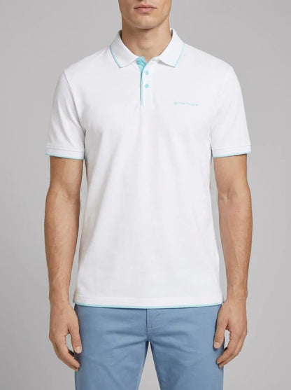 Tom Tailor White Men Regular Fit Short-Sleeved Polo Shirt SKU: 1041872_20000 Image 00
