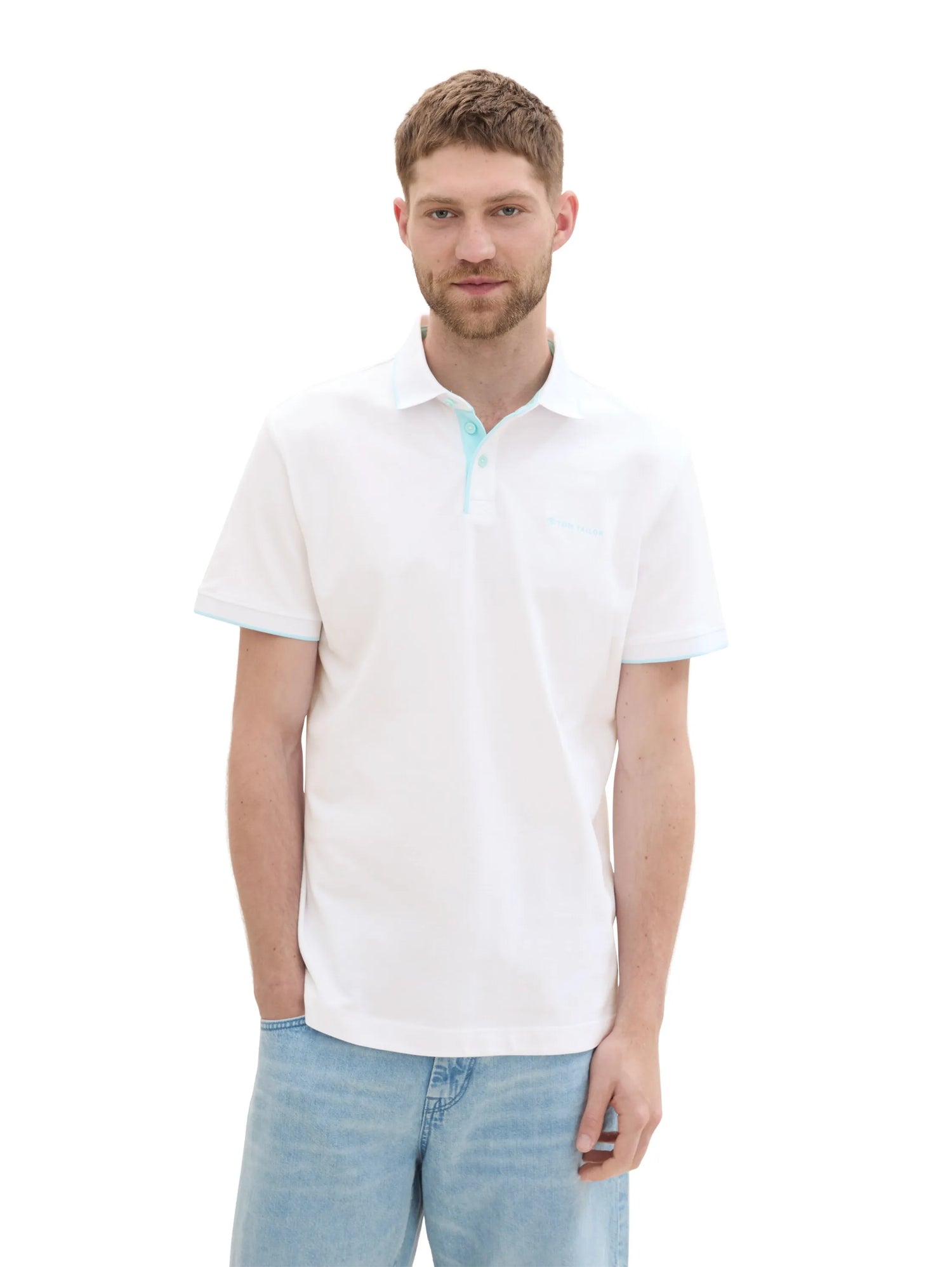 Tom Tailor White Men Regular Fit Short-Sleeved Polo Shirt SKU: 1041872_20000 Image 01