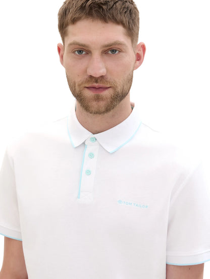 Tom Tailor White Men Regular Fit Short-Sleeved Polo Shirt SKU: 1041872_20000 Image 04