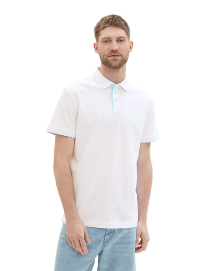 Tom Tailor White Men Regular Fit Short-Sleeved Polo Shirt SKU: 1041872_20000 Image 05