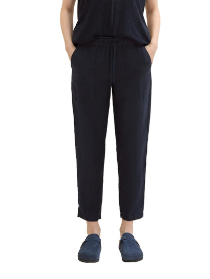 Tom Tailor Sky Captain Blue Women Loose Trousers with Linen SKU: 1041914_10668 Image 01