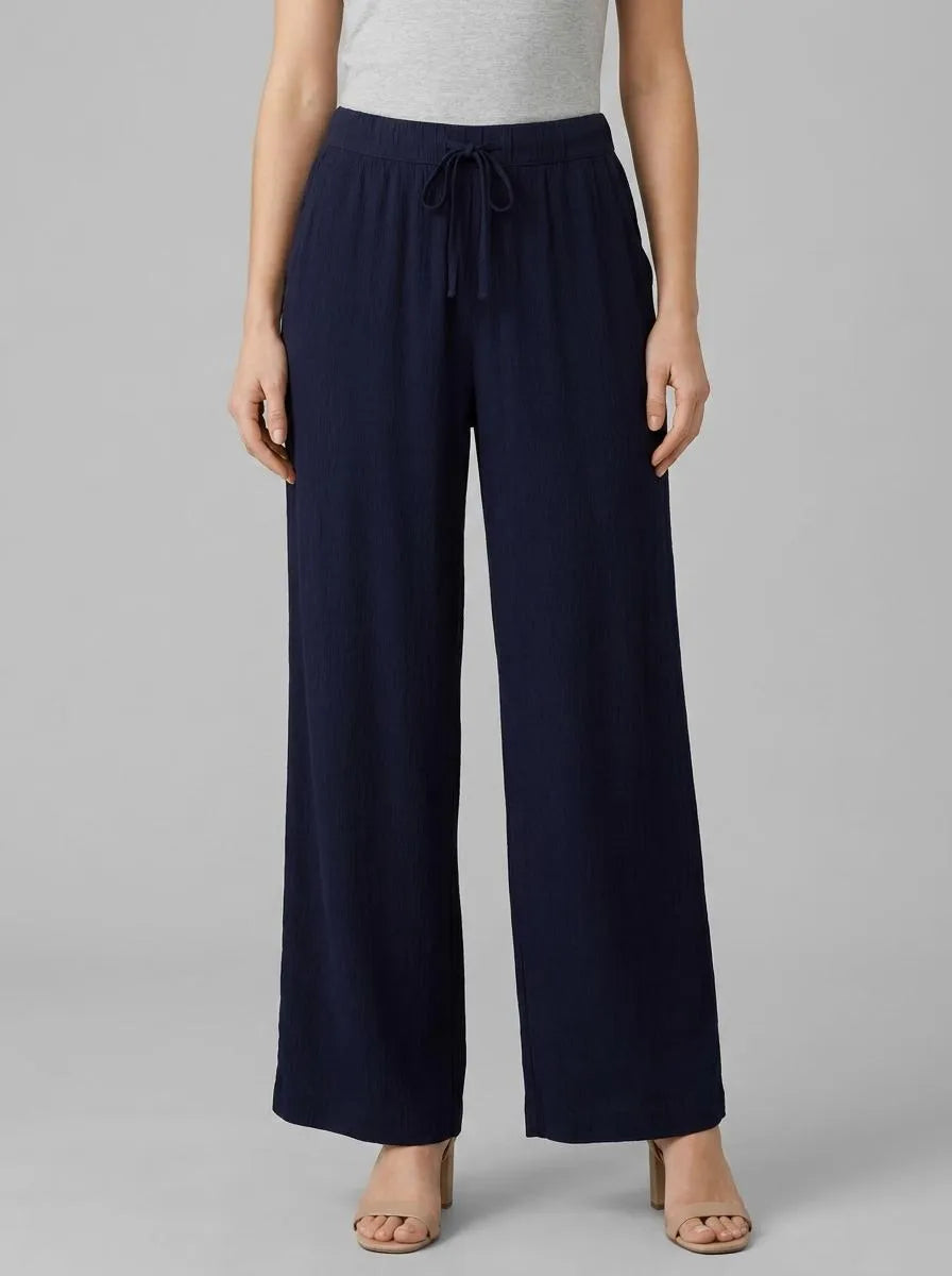 Tom Tailor Sky Captain Blue Women Cropped Culotte Trousers SKU: 1041917_10668 Image 00