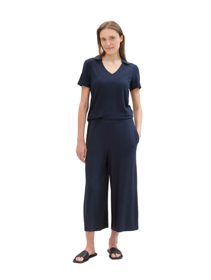 Tom Tailor Sky Captain Blue Women Jersey Culotte Trousers SKU: 1041921_10668 Image 03